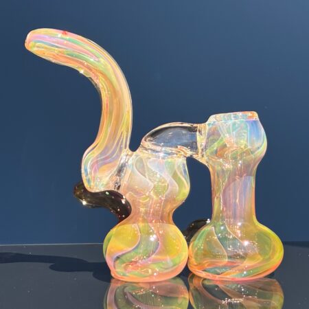 Fume Squiggle Double Bubbler Glass Pipe TG