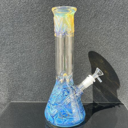 12" Ripple Fume Beaker Bong Glass Pipe TG