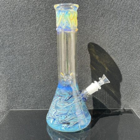 12" Ripple Fume Beaker Bong Glass Pipe TG