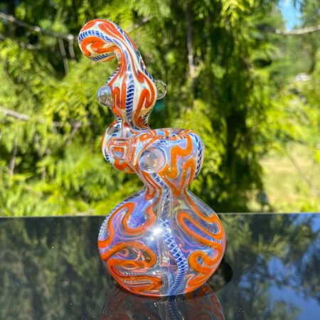 Citrine Swirl Bubbler Glass Pipe TG