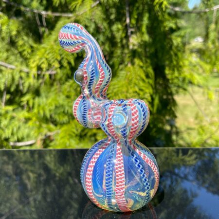 Ruby Helix Bubbler Glass Pipe TG
