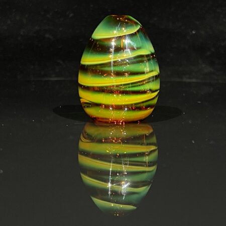 Small Striated Dragon Egg Pipe Glass Pipe Firekist Glass