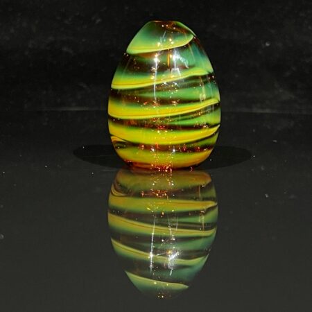 Small Striated Dragon Egg Pipe Glass Pipe Firekist Glass