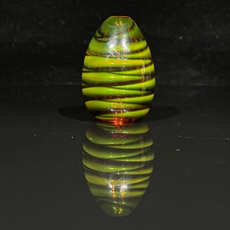 Small Striated Dragon Egg Pipe Glass Pipe Firekist Glass