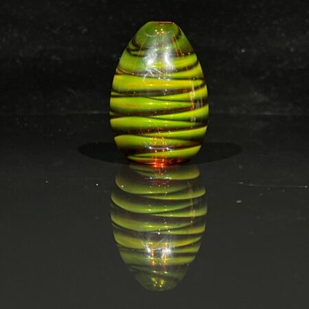 Small Striated Dragon Egg Pipe Glass Pipe Firekist Glass