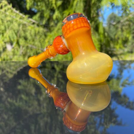 Honey Honeycomb Bubbler Glass Pipe TG