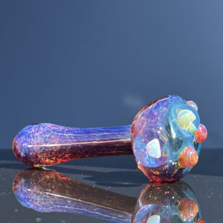 Purple Magic Mushroom Pipe with Opal