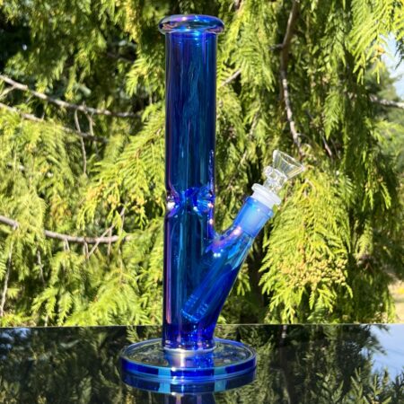 10" Neon Metallic Straight Tube Bong