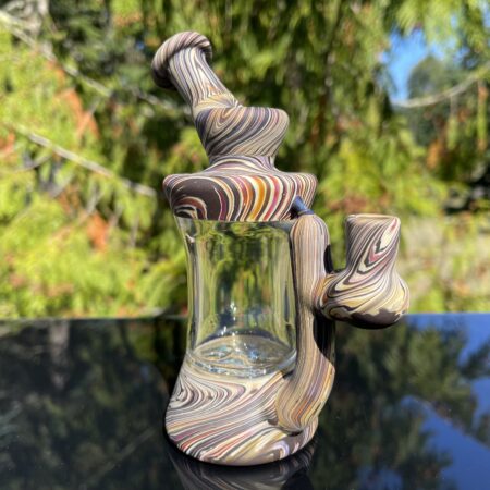 Wood Grain Hourglass Glass Mini Rig