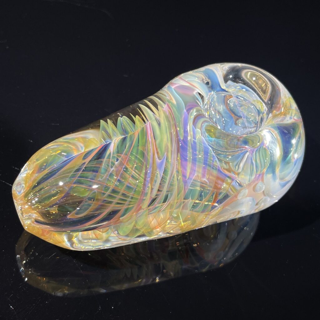 Avant-Garde Art Glass Egg Spoon Pipe
