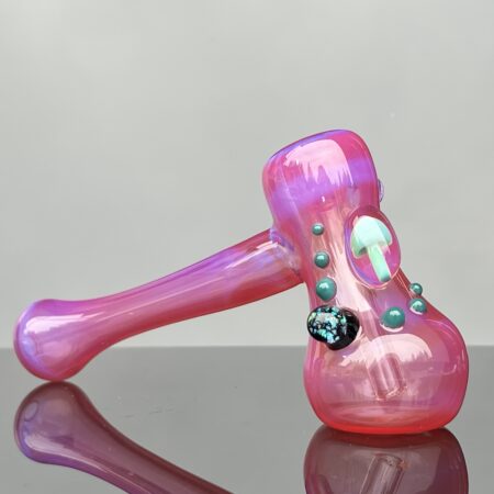 Island Sunset Mushroom Hammer Bubbler w/ Cropal Marble
