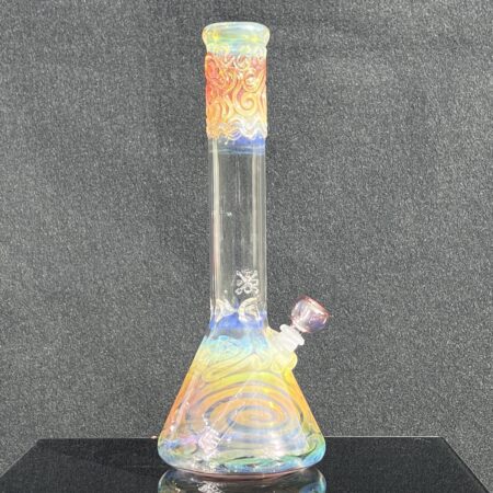 15" Gold Fumed Squiggle Beaker Bong