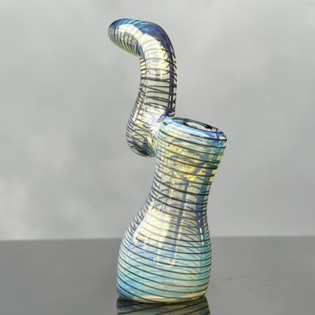 Fumed Color Wrap Sherlock Bubbler All Pipes and Accessories Tako Glass Fumed Color Wrap Sherlock Bubbler