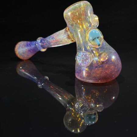 Purple Magic Mushroom Hammer Bubbler w/ Cropal Marble