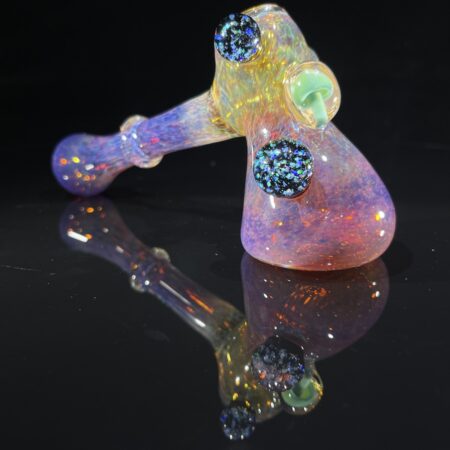 Purple Magic Mushroom Hammer Bubbler w/ Cropal Marble