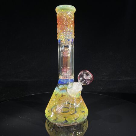 9.5" Double Perc Fumed Beaker Bong