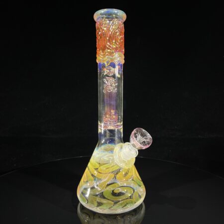 9.5" Double Perc Fumed Beaker Bong