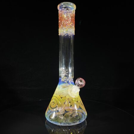 15" Gold Fumed Squiggle Beaker Bong
