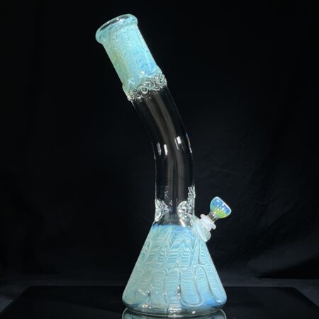 14.5″ Fumed Bent Neck Color Rake Beaker Bong All Pipes and Accessories Tako Glass 14.5" Fumed Bent Neck Color Rake Beaker Bong