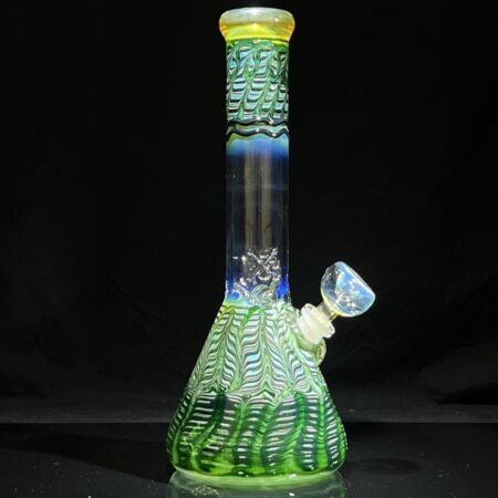 10.5″ Color Rake Beaker Bong All Pipes and Accessories Tako Glass 10.5" Color Rake beaker bong