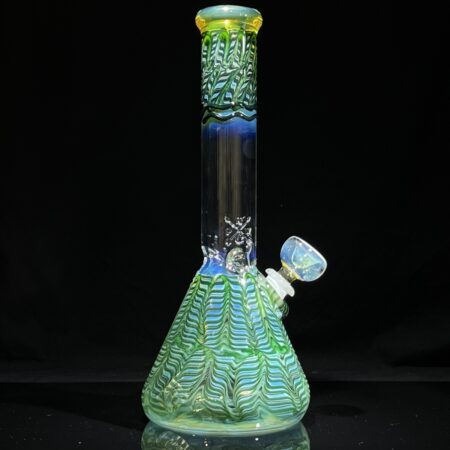 10.5″ Color Rake Beaker Bong All Pipes and Accessories Tako Glass 10.5" Color Rake Beaker Bong