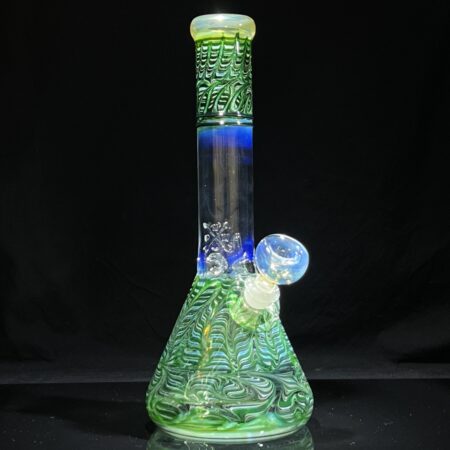 10.5″ Color Rake Beaker Bong All Pipes and Accessories Tako Glass 10.5" Color Rake Beaker Bong