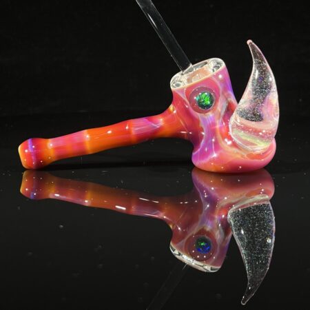 Horned Serendipity Black Planet Opal Hash Hammer All Pipes and Accessories Tako Glass Horned Serendipity Black Planet Opal Hash Hammer