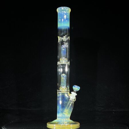 19.5" Silver Fume Triple Perc Straight Bong