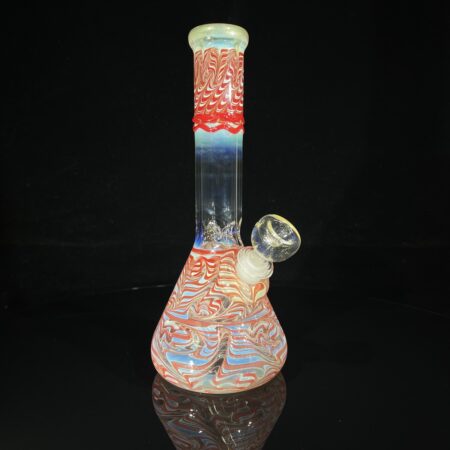 9″ Color Rake Beaker Bong All Pipes and Accessories Tako Glass 9" Color Rake Beaker Bong