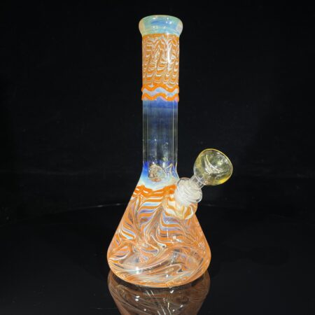 9″ Color Rake Beaker Bong All Pipes and Accessories Tako Glass 9" Color Rake Beaker Bong