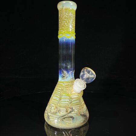 9″ Color Rake Beaker Bong All Pipes and Accessories Tako Glass 9" Color Rake Beaker Bong
