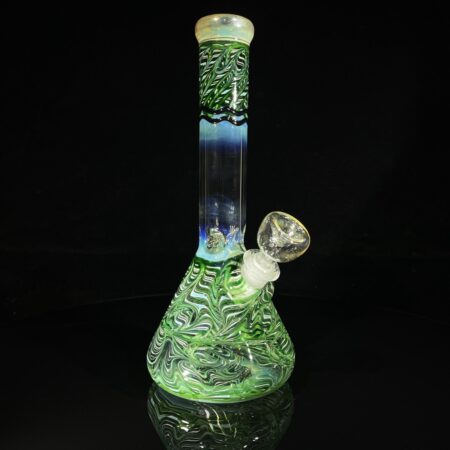9″ Color Rake Beaker Bong All Pipes and Accessories Tako Glass 9" Color Rake Beaker Bong