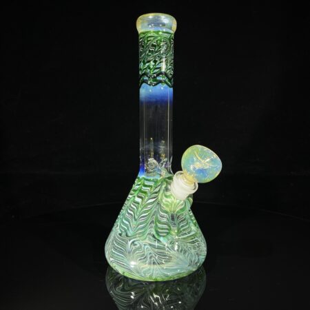 9″ Color Rake Beaker Bong All Pipes and Accessories Tako Glass 9" Color Rake Beaker Bong