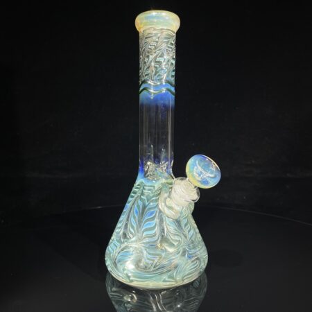 9″ Color Rake Beaker Bong All Pipes and Accessories Tako Glass 9" Color Rake Beaker Bong