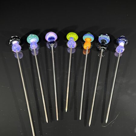 Purple Glass Mushroom Pokers