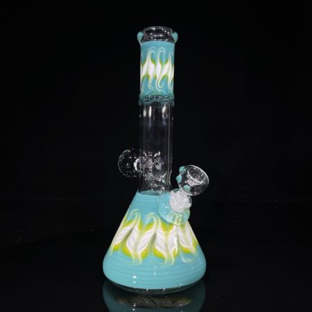 11" Color Rake Beaker Bong with Kimmo Marble