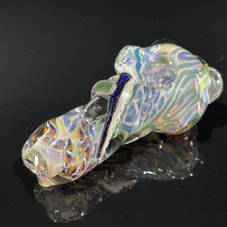 Molten Twisted Chaos Spoon Pipe All Pipes and Accessories Tako Glass Molten Twisted Chaos Spoon Pipe