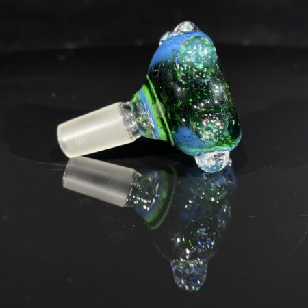 14 mm Experimental Green Cropal Marble Pull Slide New Arrivals Tako Glass 14 mm Experimental Green Cropal Marble Pull Slide