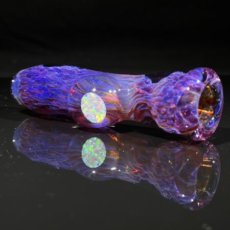 Purple Plasma Opal Coin Glass Chillum All Pipes and Accessories Tako Glass Purple Plasma Opal Coin Glass Chillum