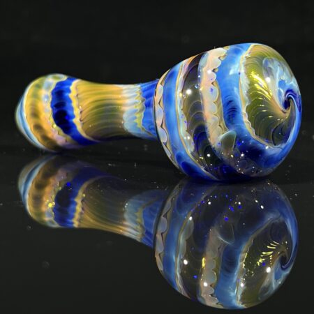 Cobalt Tie Dye Spoon Pipe All Pipes and Accessories Tako Glass Cobalt Tie Dye Spoon Pipe