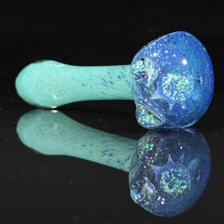 Blue Frit Cropal Marble Pipe All Pipes and Accessories Tako Glass blue frit cropal marble pipe
