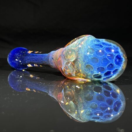 blue razzbery honeycomb frit pipe