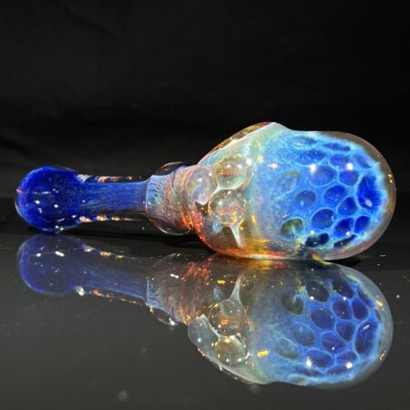 Blue Razzbery Honeycomb Frit Pipe