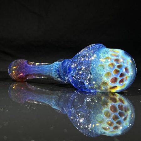 Blue Razzbery Honeycomb Frit Pipe