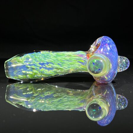 Chromium Nebula XL Black Opal Planet Spoon Pipe All Pipes and Accessories Tako Glass chromium nebula xl black planet opal spoon pipe