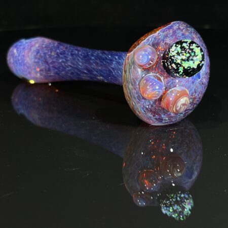 Purple Magic Cropal Marble Spoon Pipe All Pipes and Accessories Tako Glass Purple Magic Cropal Marble Spoon Pipe