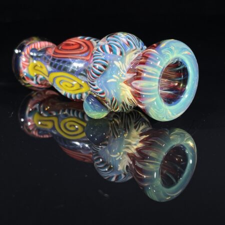 Firekist 3-Hole Inside Out Bat Chillums Tako Glass Firekist 3-Hole Inside Out Bat