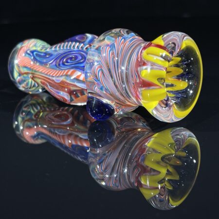 Firekist 3-Hole Inside Out Bat Chillums Tako Glass Firekist 3-Hole Inside Out Bat