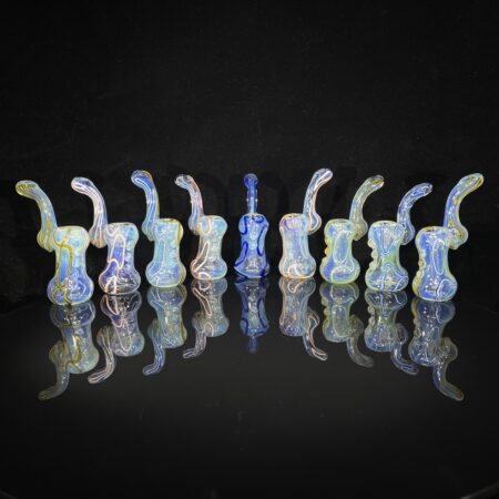 Fumed Squiggle Mini Sherlock Bubbler All Pipes and Accessories Tako Glass Fumed Squiggle Mini Sherlock Bubbler