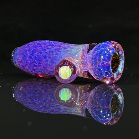 Purple Plasma White Opal Planet Chillum All Pipes and Accessories Tako Glass Purple Plasma White Opal Planet Chillum